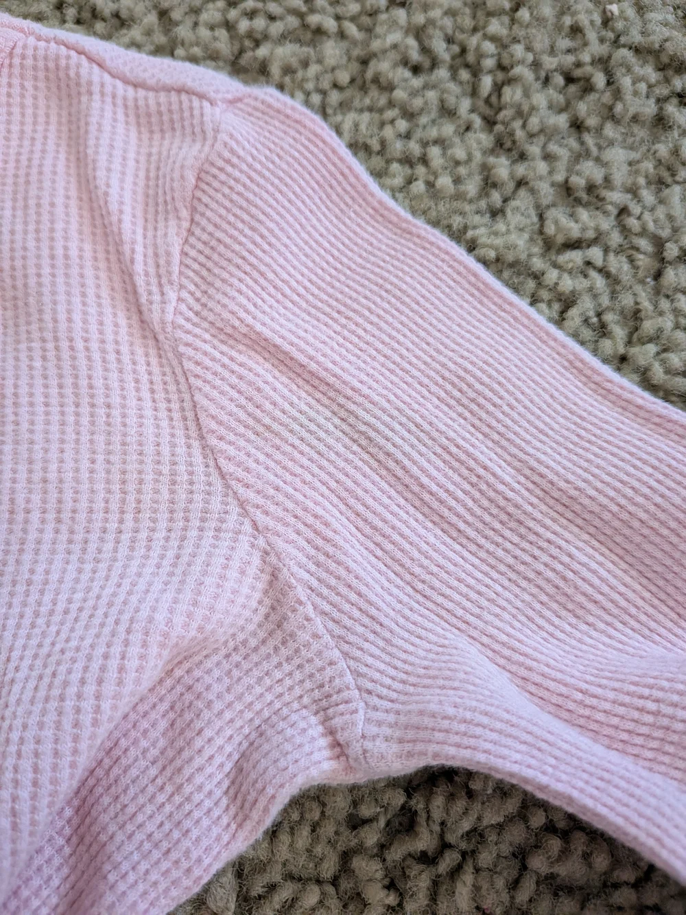 Old Navy Girls Pink Waffle-Knit Long Sleeve Top